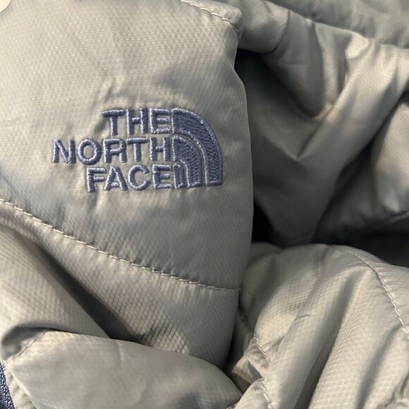 The North Face blue gray mossbud swirl reversible jacket top women’s M - Picture 6 of 11